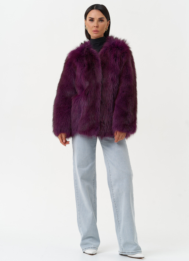 Женская куртка из меха канадского енота модель № 31085 универмаг малина