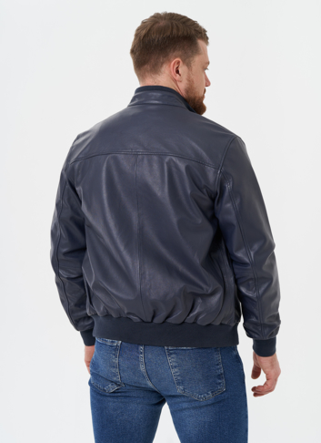 Мужская кожаная куртка "бомбер"