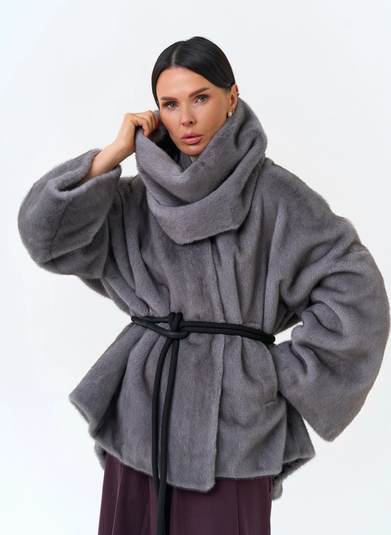 Женский снуд из эко меха фото