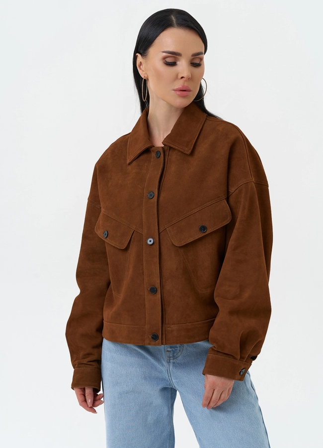 Женская куртка из натуральной замши модель № 30320 универмаг малина