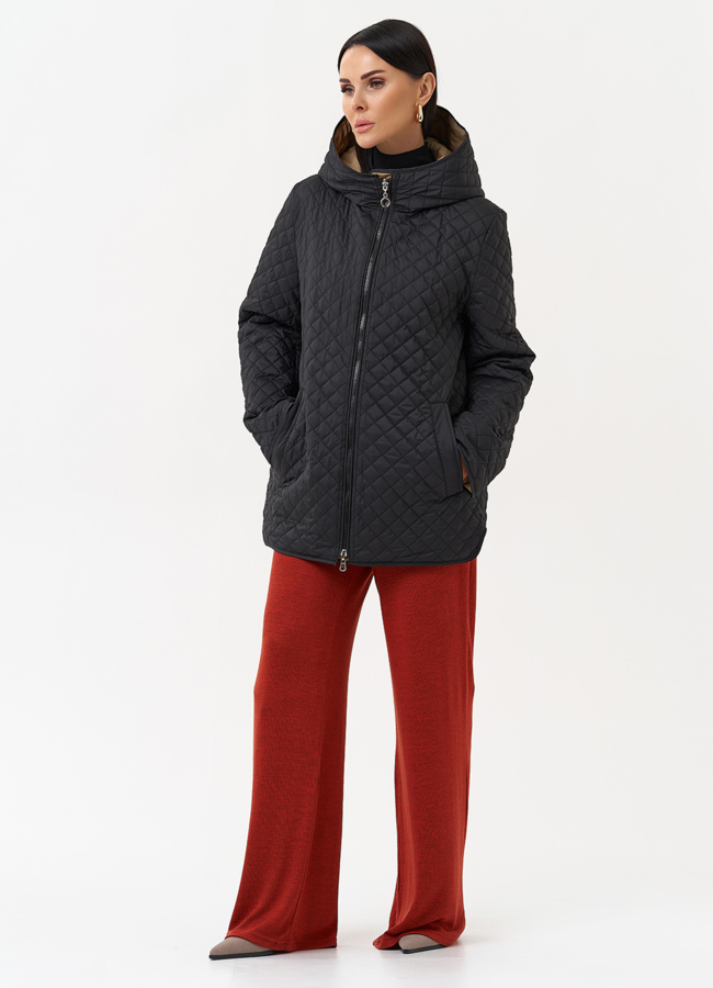 Женская двухсторонняя куртка с капюшоном модель № 30016 универмаг малина