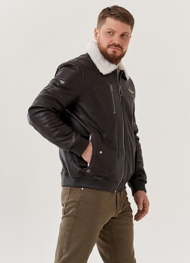 Мужская дубленка - пилот  модель № 79297 в кредит