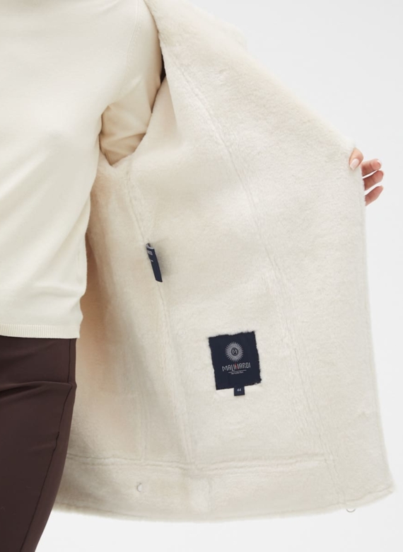 Женская удлиненная дубленка из эко кожи