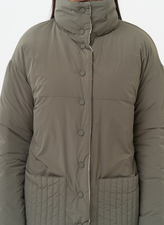 Женская двухсторонняя куртка с воротником стойкой