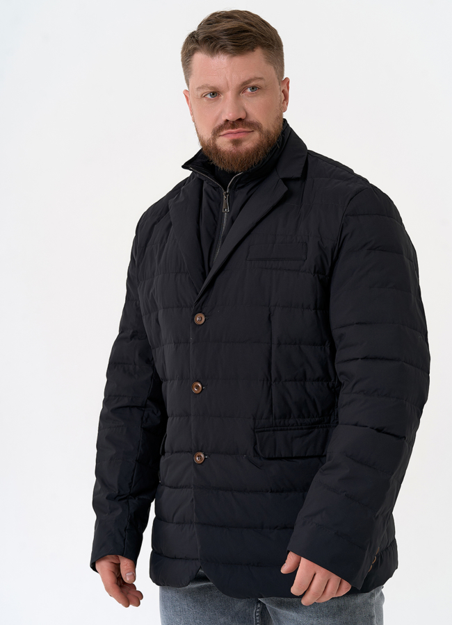 Мужской пуховик со съемной манишкой модель № 31460 универмаг малина