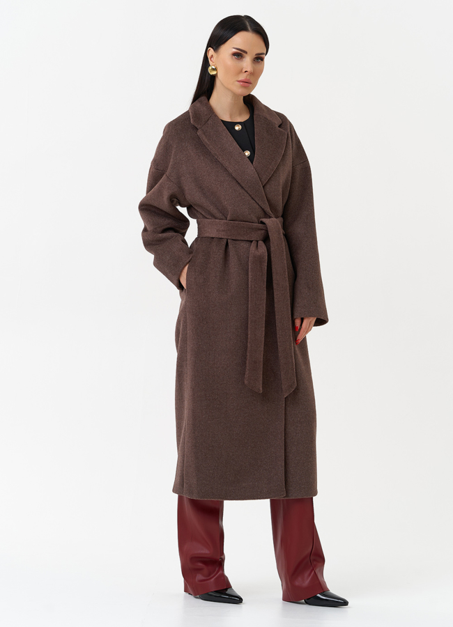 Женское пальто с английским воротником модель № 30198 в кредит