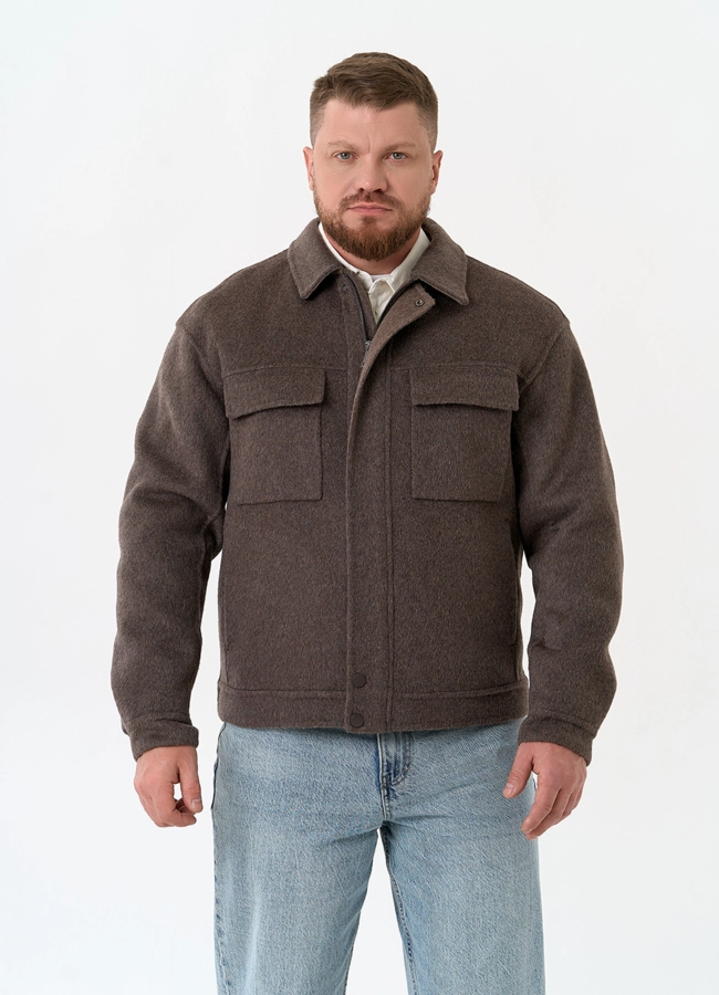 Мужское укороченное пальто модель № 32860 универмаг малина