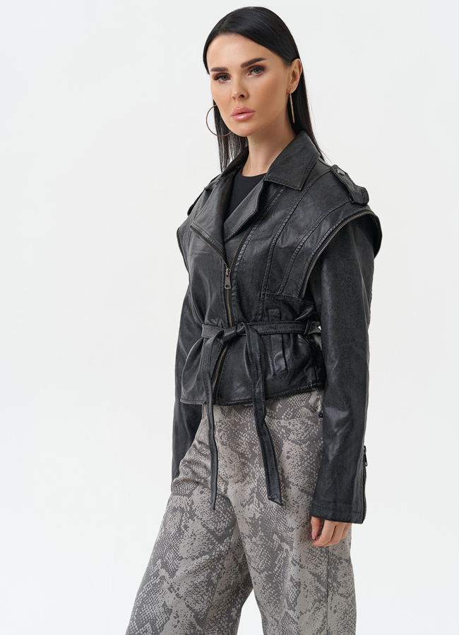 Куртка женская из эко кожи в стиле ретро модель № 30311 универмаг малина