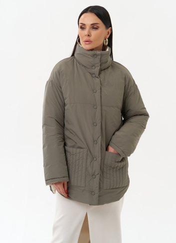 Женская двухсторонняя куртка с воротником стойкой