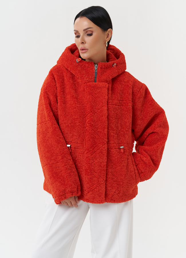 фото Куртка из эко меха с капюшоном модель № 28106