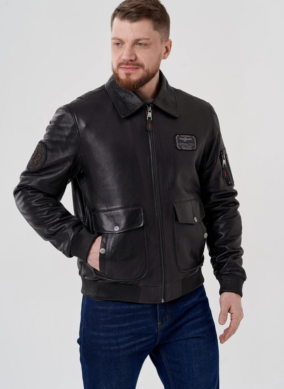 Мужская куртка - пилот из натуральной кожи