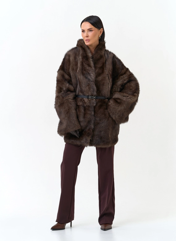 Женская двухсторонняя дубленка фото